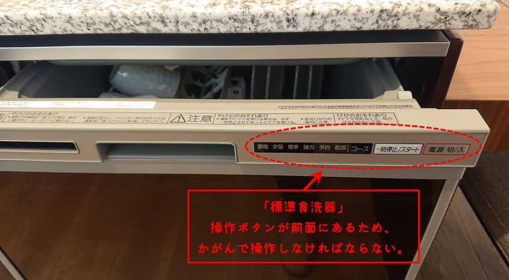 標準食洗器　操作ボタン